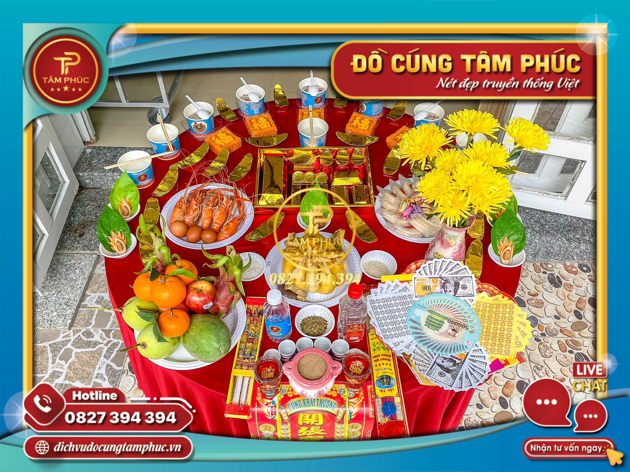 Mâm lễ cúng khai trương trọn gói tại Cần Thơ.